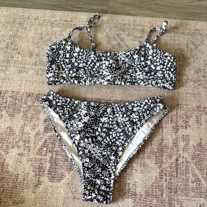Black and White Floral Bikini Set- Ele Swims